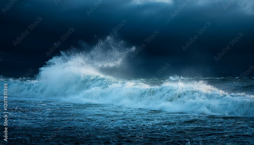 custom made wallpaper toronto digitalstrong and high ocean waves break during a dark and stormy night