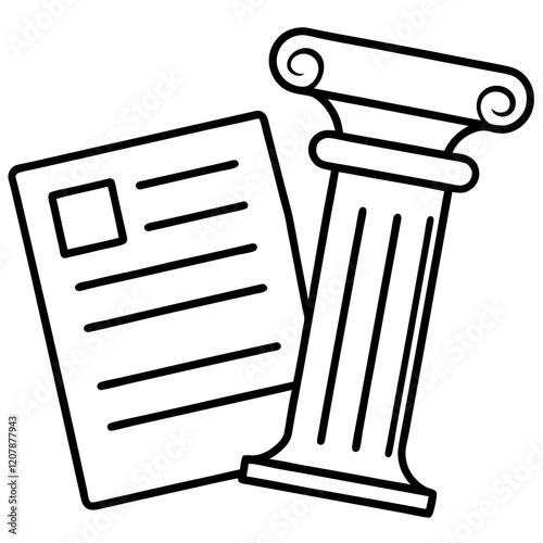 illustration of a column with a pen