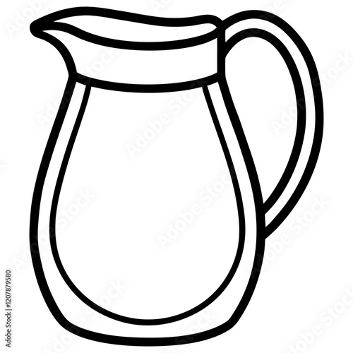 Minimalist Water Pitcher Line Art