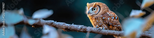 Eastern Screech Owl on Branch