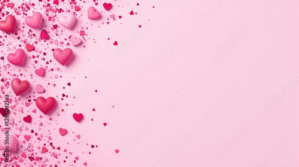 Happy Valentines day celebration background, pink background with hearts Happy Valentines day celebration background, pink background with hearts