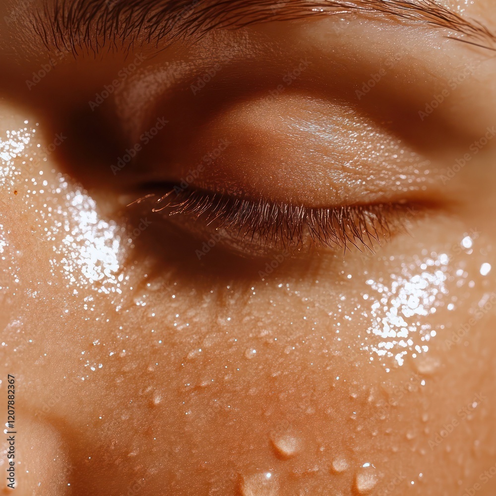 Fototapeta premium Female skin close-up showing gentle exfoliation on a fresh, smooth surface 