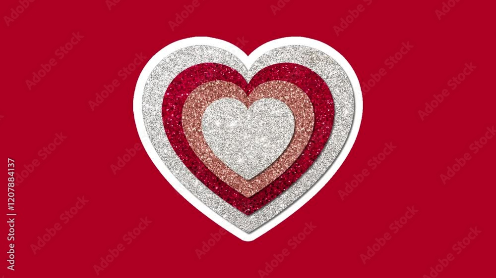 red heart on a red background