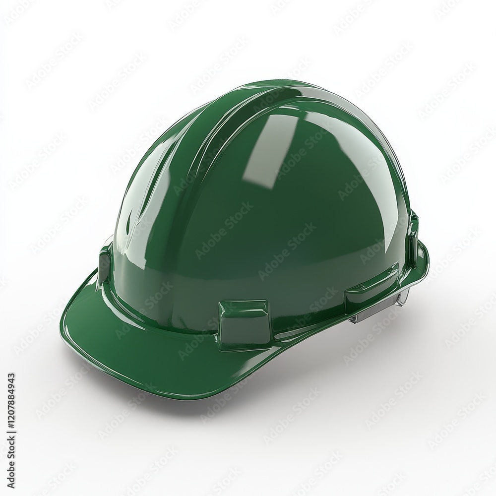 Fototapeta premium Green hard hat safety helmet isolated on white background. (8)