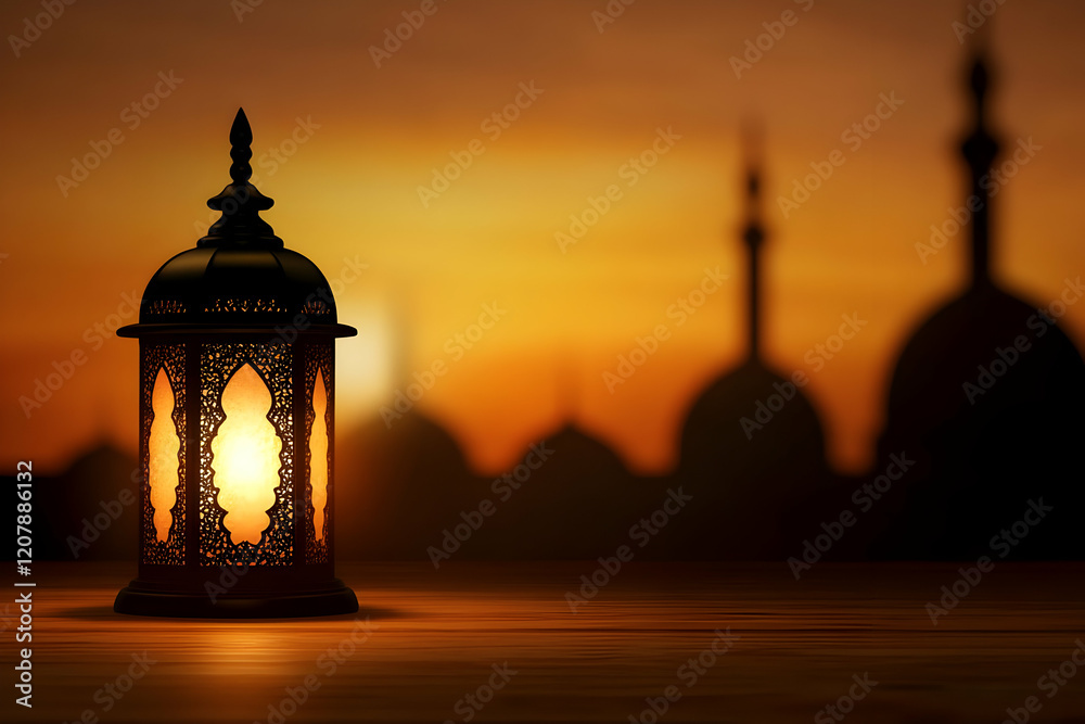 Sunset Lantern 3D Render Sunset Lantern 3D Render