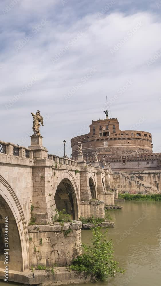 Rome Vatican Italy time lapse city skyline at Castel Sant'Angelo Rome Vatican Italy time lapse city skyline at Castel Sant'Angelo