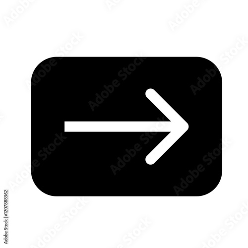 Rightward pointing arrow symbol inside a square box. Flow. Efficiency. Right arrow symbol for quick guidance. Ideal for instructions. Navigation icon for websites and apps.


