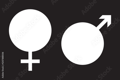 male and female symbols . Gender symbol. Female and male icon. EPS 10.