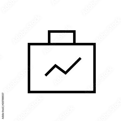 Business suitcase with upward growth line symbolizing financial growth. Success. Prosperity. Investment. Business briefcase with upward trend line. Ideal for finance and career development. Business

