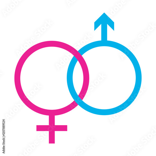 Male and female gender vector symbol set.