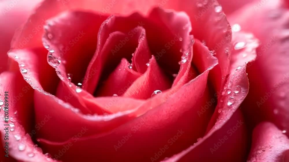 Macro View of a Stunning Red Roses Adorned with Dew Drops Macro View of a Stunning Red Roses Adorned with Dew Drops