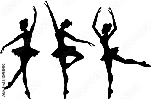 Vector people. Ballet dancers icon. Silhouette of a ballerina.  The ballerina dances ballet. Vector illustration isolated