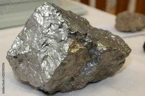 Metallic Silver Rock Mineral Specimen photo