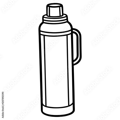 Minimalist Thermos Line Art