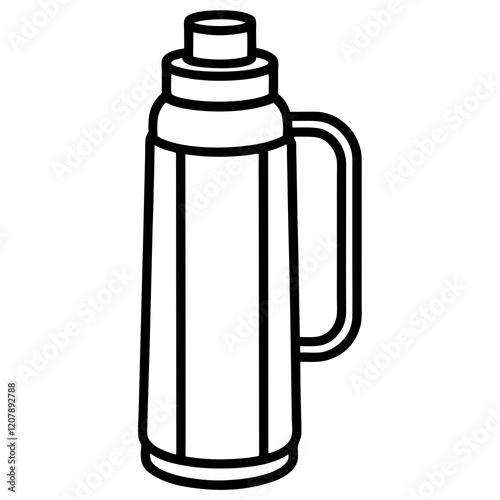 Minimalist Thermos Line Art