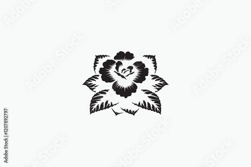 A Gloxinia flower vector silhouette image made by adobe illustrator..eps