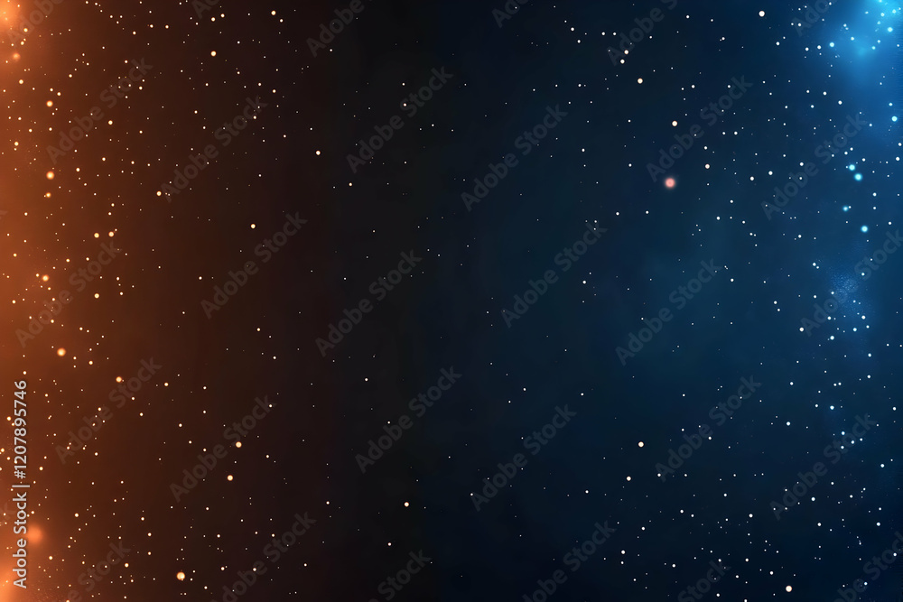 Fototapeta premium Abstract Background Orange Blue Glowing Stars