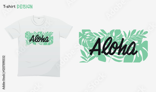 "Aloha vibes". aloha vibes design. Aloha hawaii vibes illustration. Summer vibes. Aloha only. T-shirt mock up vector. Eps 10 vector