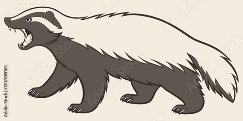 illustration honey badger vector graphic