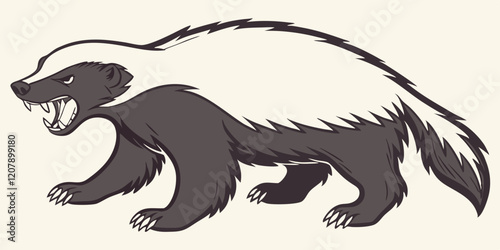illustration honey badger vector graphic