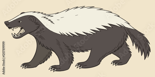 illustration honey badger vector graphic