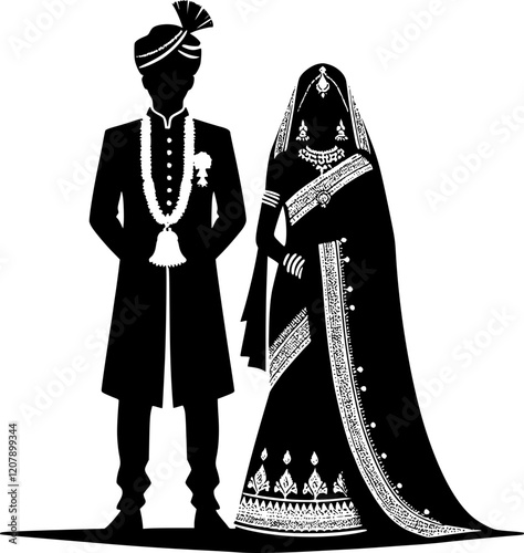 Hindu Wedding Ceremony Illustration for Festive Design Projects