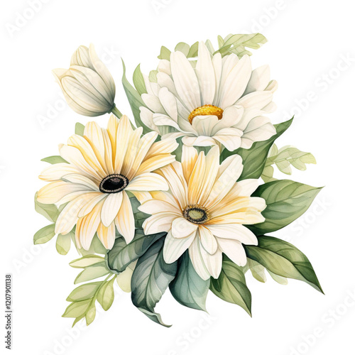 Daisy Clipart Vector Illustration - Bright, Beautiful Floral Design
