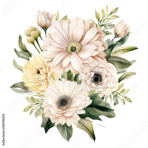 Daisy Clipart Vector Illustration - Bright, Beautiful Floral Design