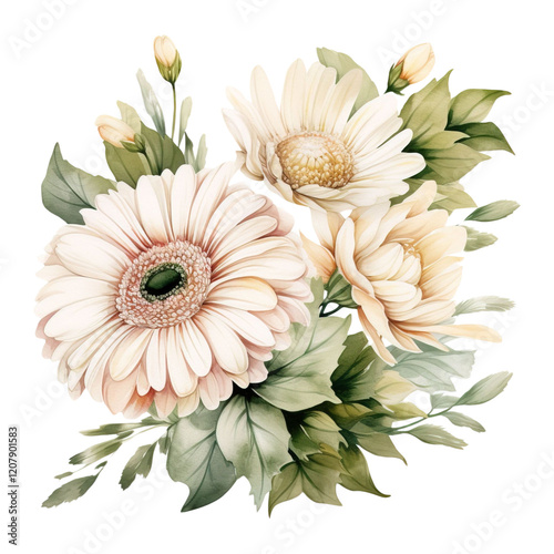 Daisy Clipart Vector Illustration - Bright, Beautiful Floral Design