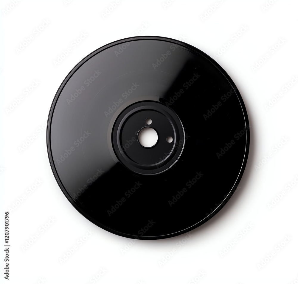 A sleek black vinyl record, featuring a minimalist design A sleek black vinyl record, featuring a minimalist design