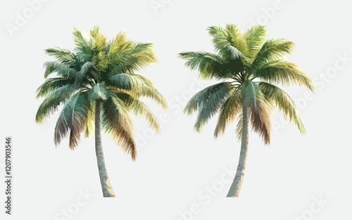 palm tree isolated on white background