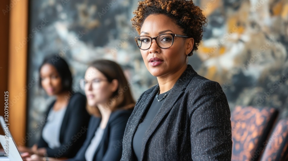 Professional Business Woman in Formal Attire with Colleagues in Meeting Professional Business Woman in Formal Attire with Colleagues in Meeting
