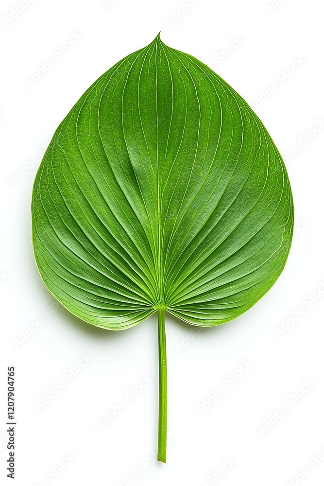 Obraz premium A vibrant green leaf with intricate vein patterns, symbolizing nature and freshness. Perfect for themes of growth, sustainability, and natural beauty.