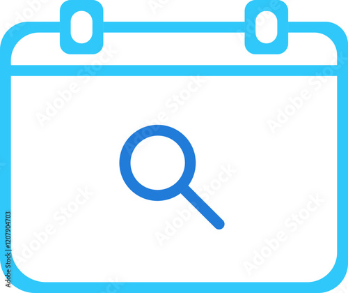 Calendar outline search icon