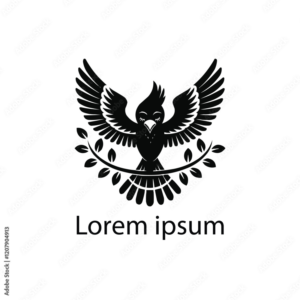 Fototapeta premium Elegant Black Bird Logo for Branding and Identity