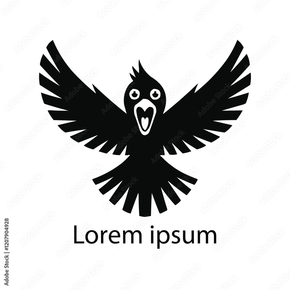 Obraz premium Elegant Black Bird Logo for Branding and Identity