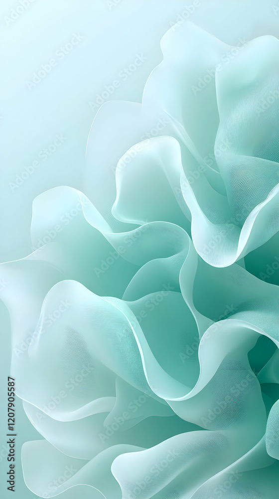 Obraz premium Abstract Mint Green Wave Illustration
