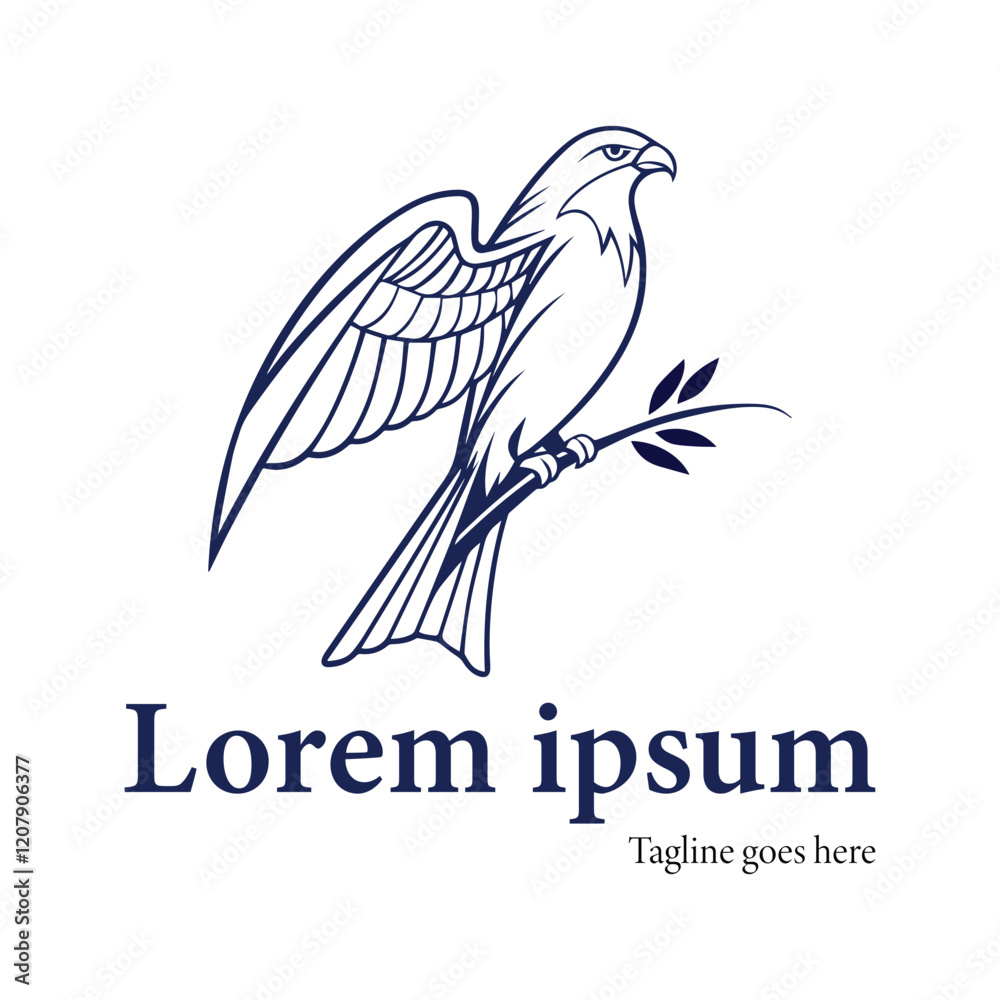 Fototapeta premium Bird line icon logo vector design .