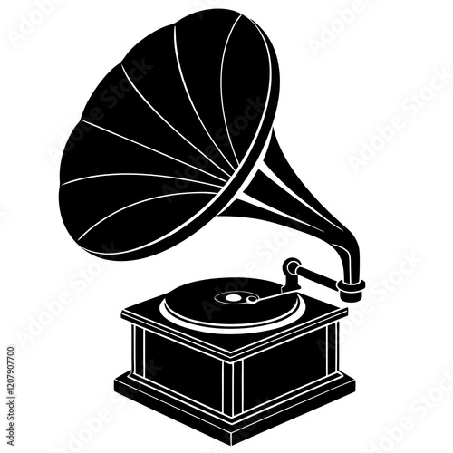 old gramophone isolated on white
