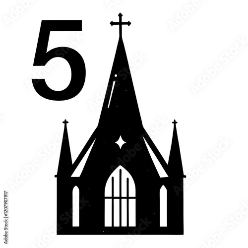 church silhouette illustration