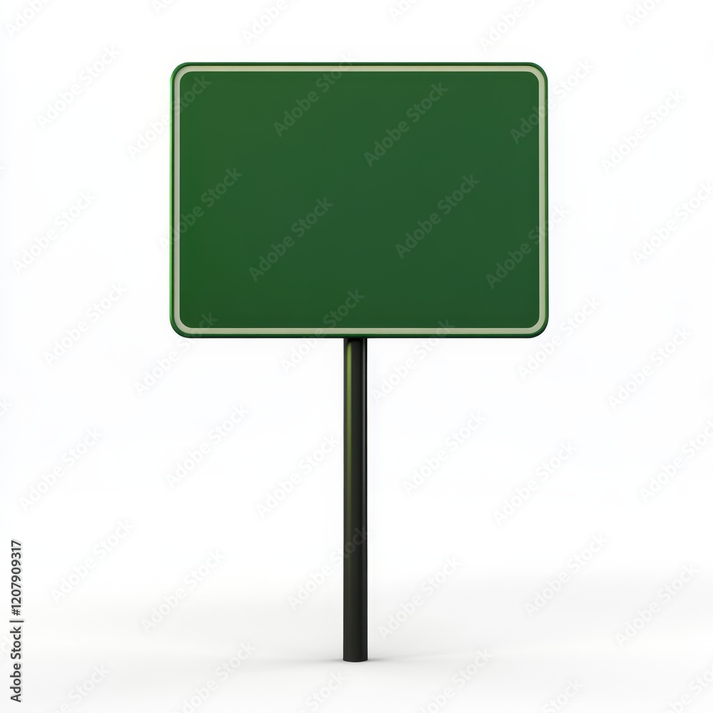 Blank green sign on a pole, isolated on white. Blank green sign on a pole, isolated on white.