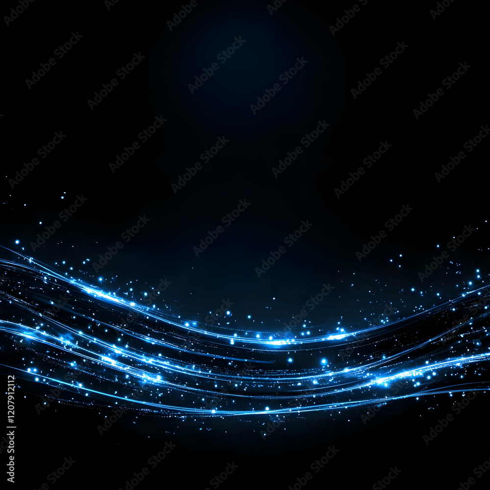 Obraz premium Abstract Blue Glowing Lines Background