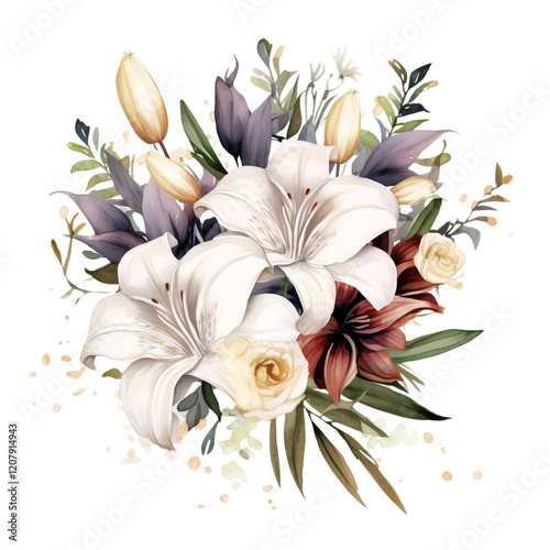 Lilie Flower Clipart Vector Illustration