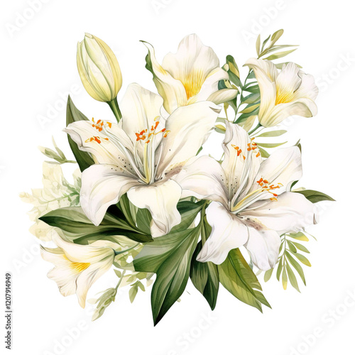 Lilie Flower Clipart Vector Illustration