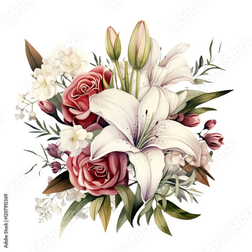 Lilie Flower Clipart Vector Illustration