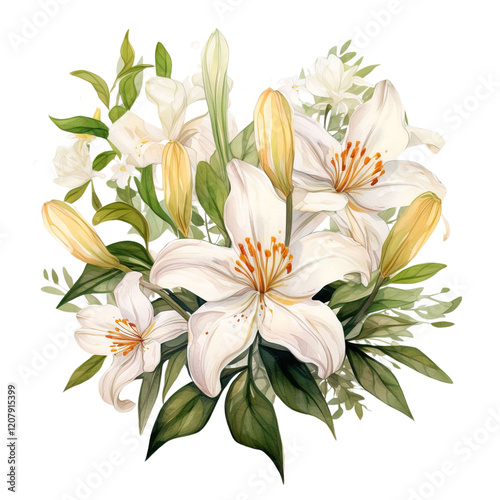 Lilie Flower Clipart Vector Illustration