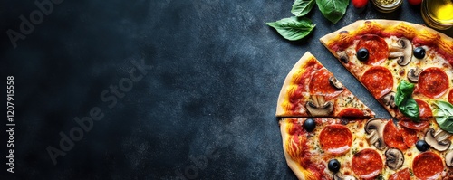Italian pizza with pepperoni