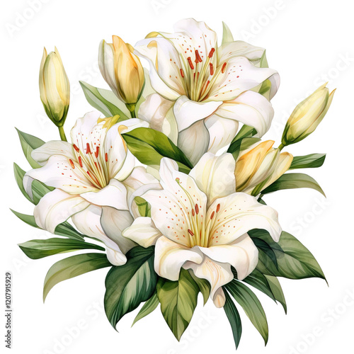 Lilie Flower Clipart Vector Illustration