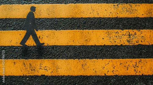 Pedestrian Crossing: Yellow or orange sign with an image of a pedestrian crossing.