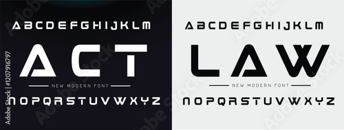Design Modern abstract digital alphabet font. Minimal technology typography, Creative urban sport fashion futuristic font and with numbers. vector illustration.